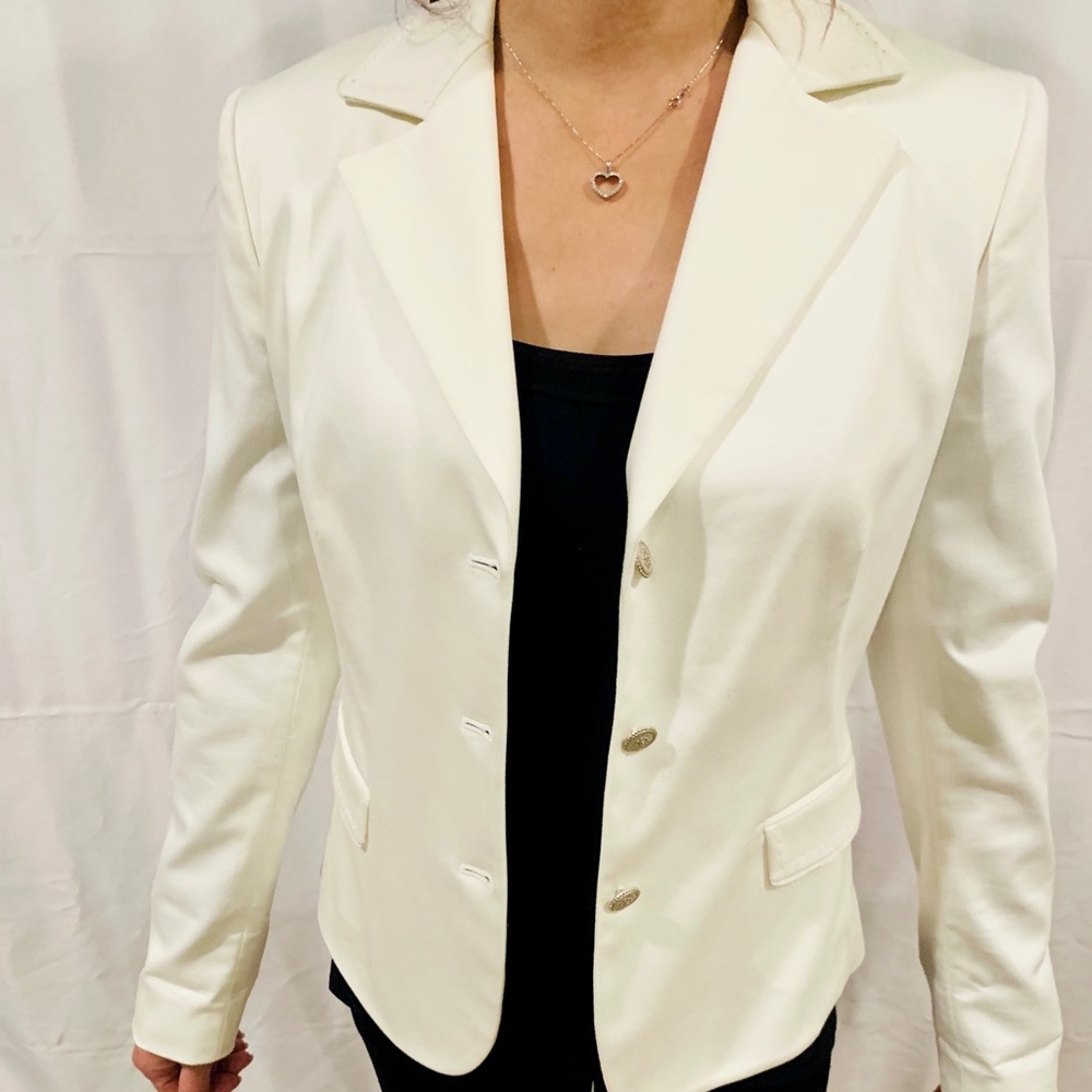 White Tahari 3 Button Blazer